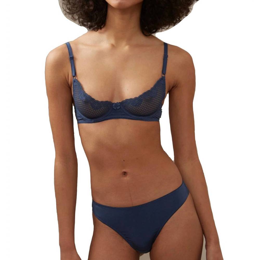 NEW TIMPA LINGERIE duet lace underwire demi bra in dark denim